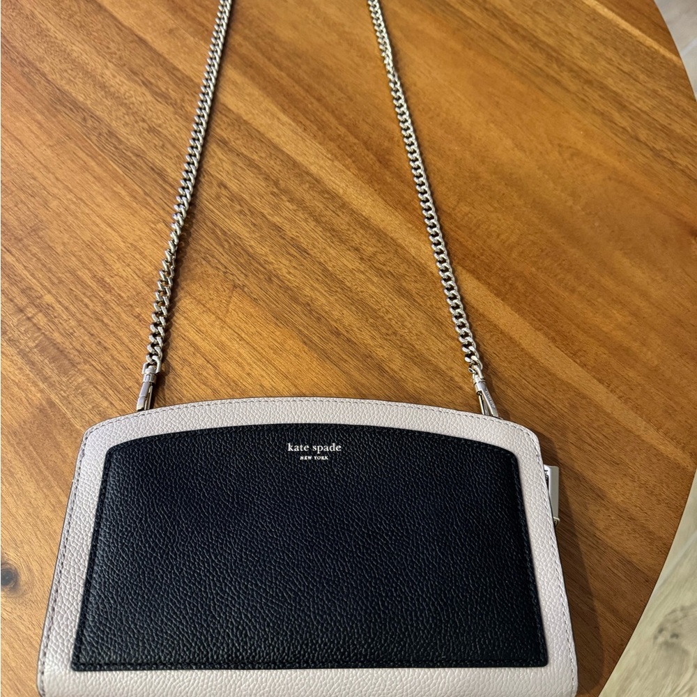 Kate Spade Black and Cream Chain Crossbody Bag